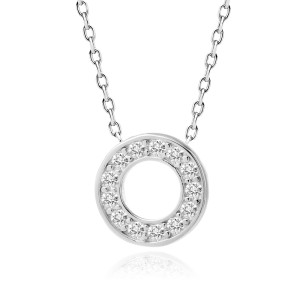 Colier argint cerc cu pietre DiAmanti Z1171NR_W-DIA (Argint 925‰ 2,1 g.)